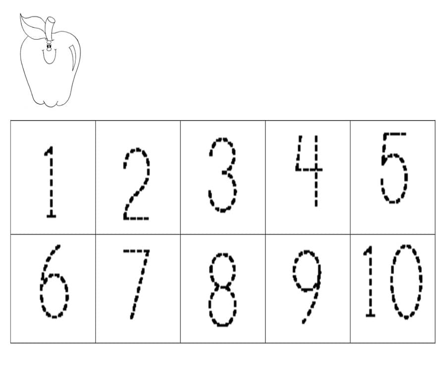 Printable Numbers 1-10 Tracing Easy