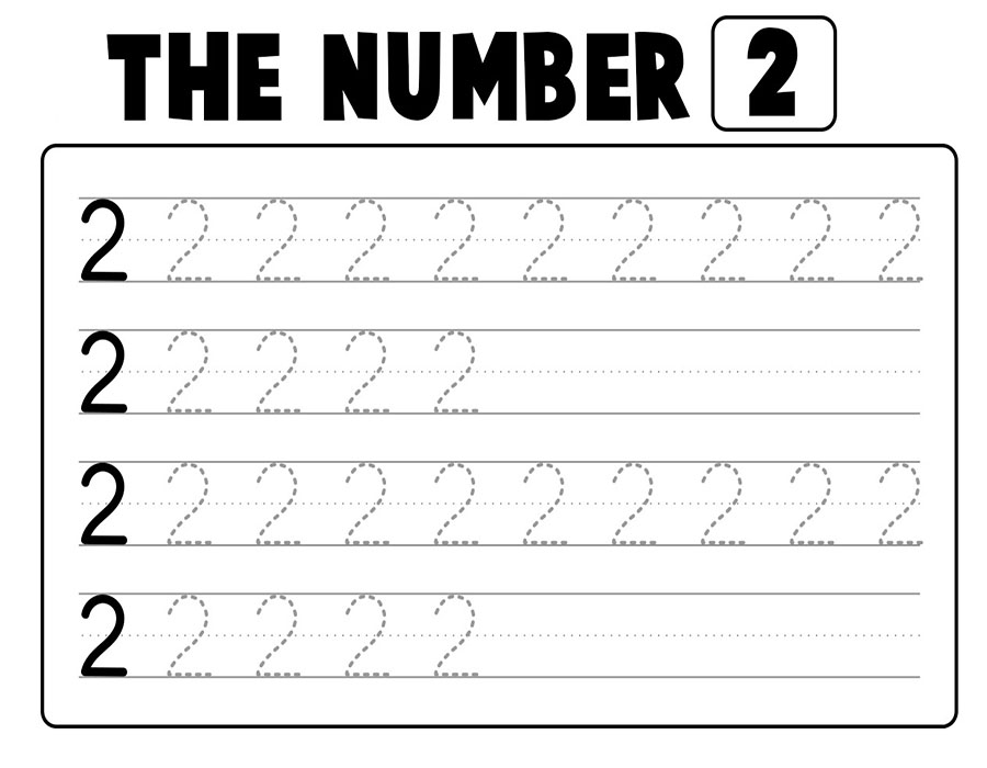 Printable The Number 2 Tracing