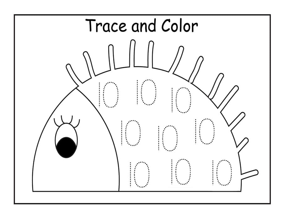 Printable Trace And Color Number 10