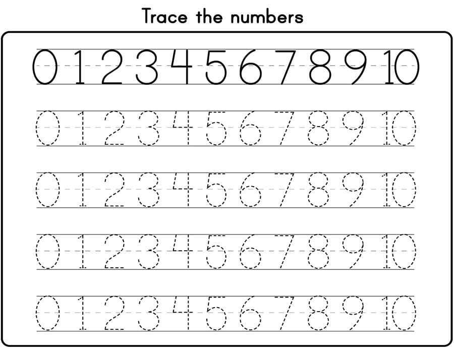 Printable Tracing Numbers 1 To 10