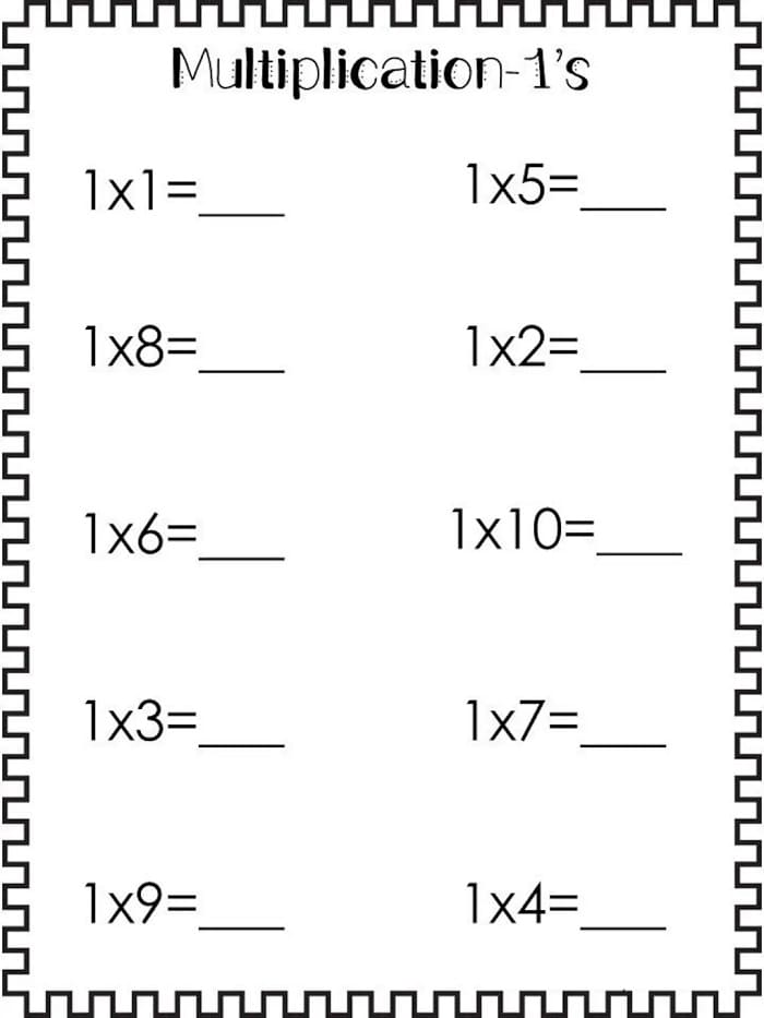 Printable Basic Math Multiplication Worksheets