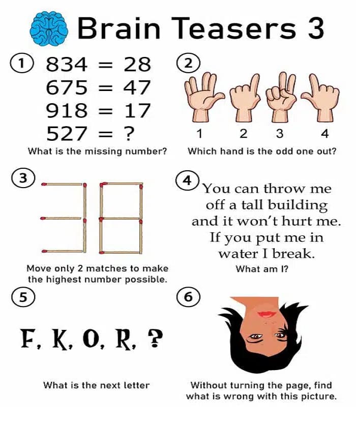 Printable Brain Teasers With Answers