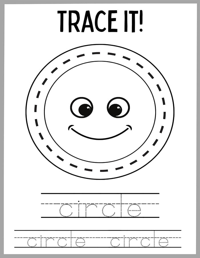 Printable Circle Shape Tracing