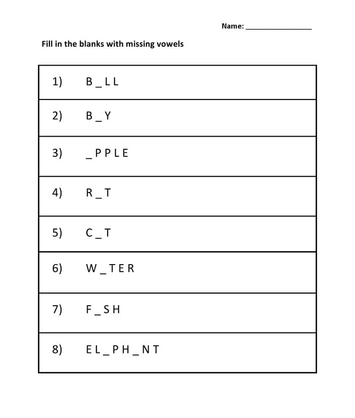 Printable Class 1 English Worksheets Quiz