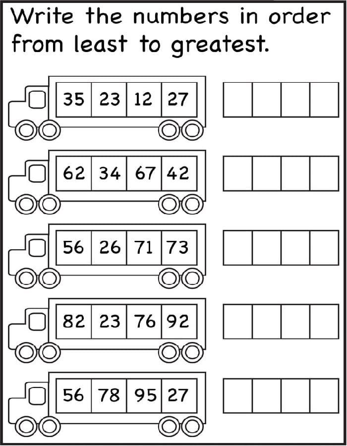 Printable Class 1 Maths Numbers Worksheet