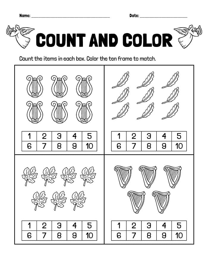 Printable Class 1 Maths Worksheet Counting