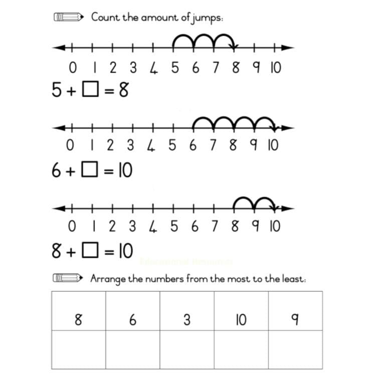 Printable Class 1 Maths Worksheet Example