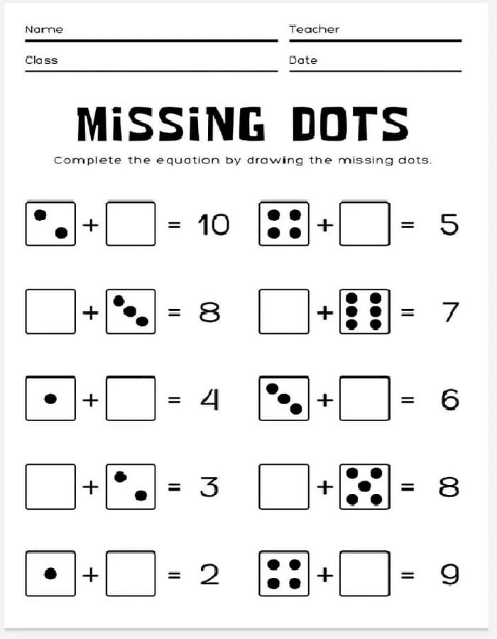 Printable Class 1 Maths Worksheets