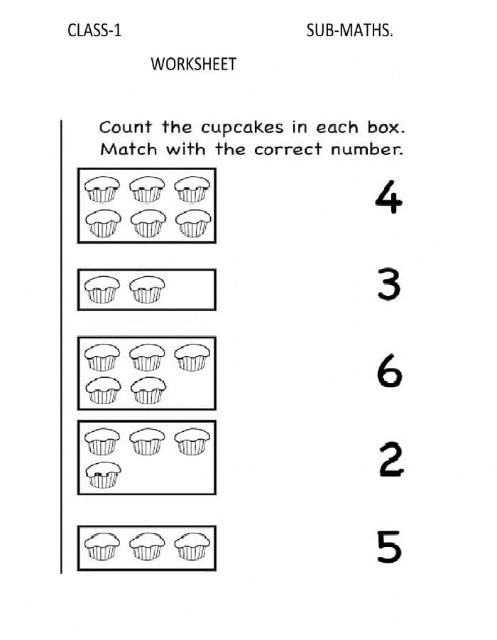 Printable Class 1 Worksheet For Maths