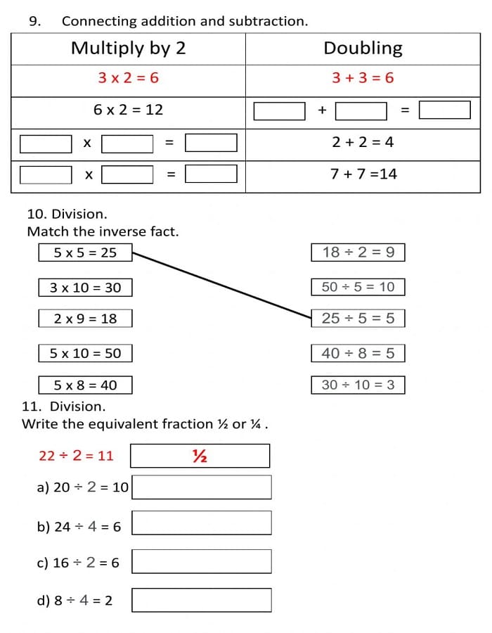 Printable Class 2 Maths Worksheets Hard