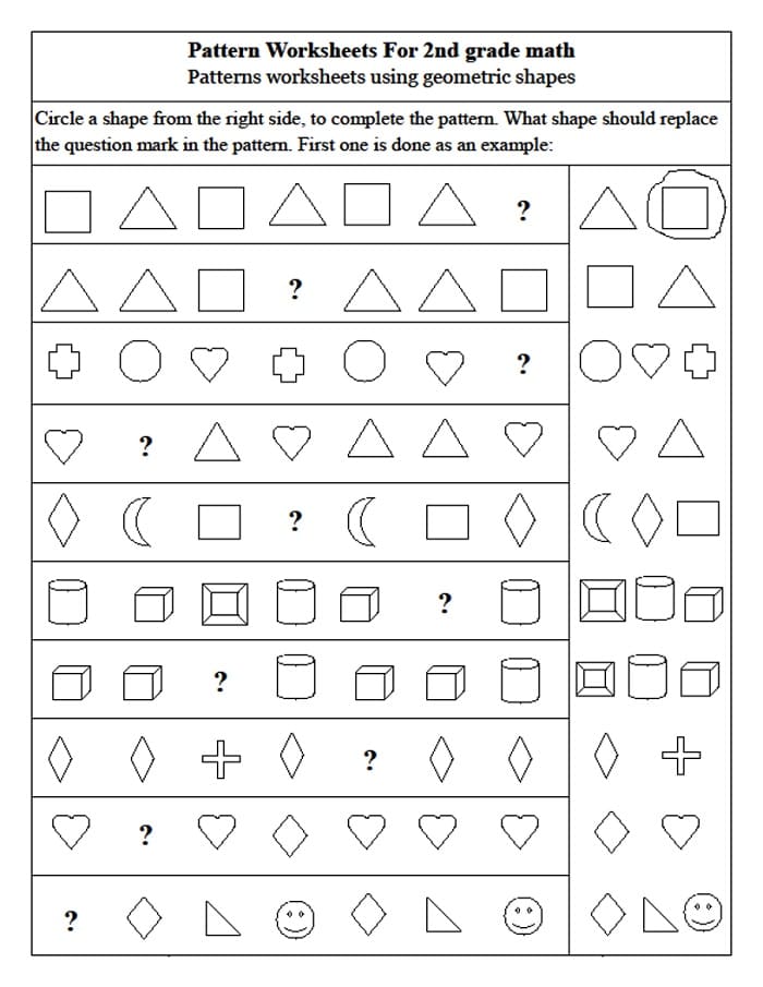 Printable Class 2 Maths Worksheets Using Geometric Shapes