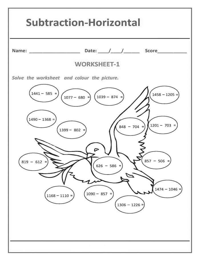 Printable Class 3 Maths Worksheets Activity
