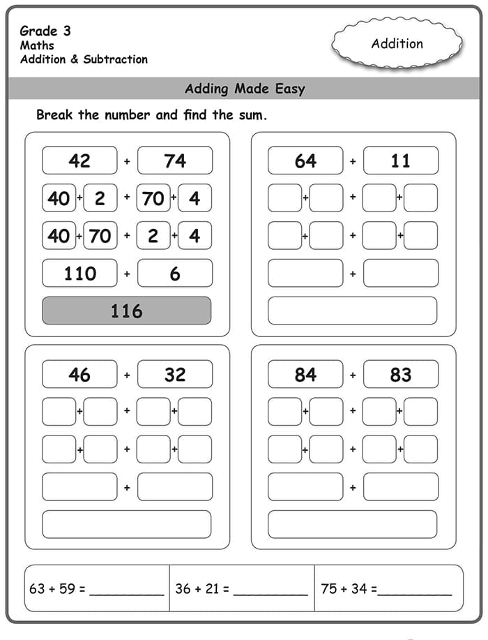 Printable Class 3 Maths Worksheets Free