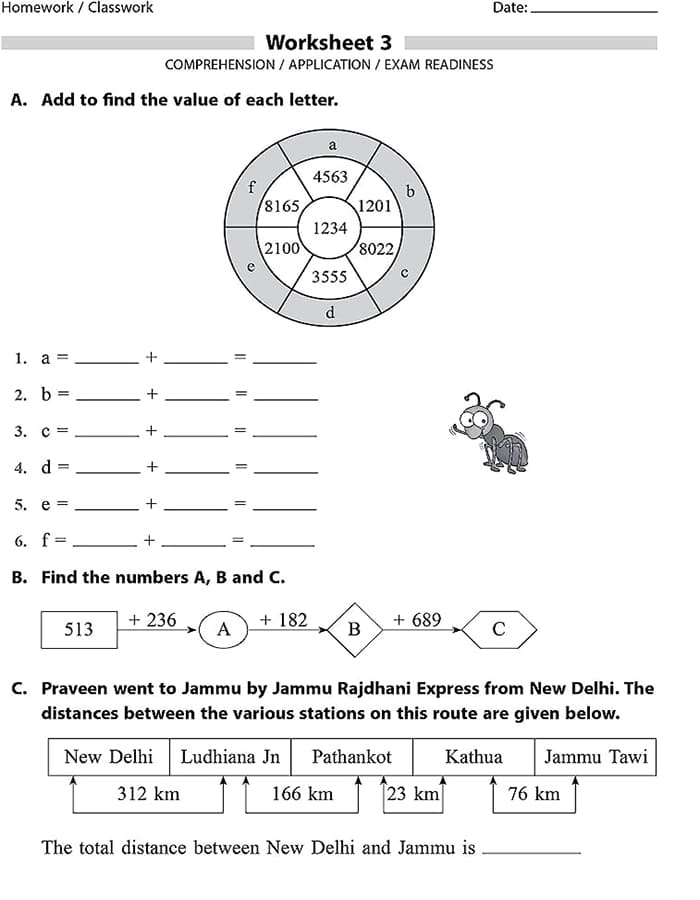 Printable Class 3 Maths Worksheets Homework
