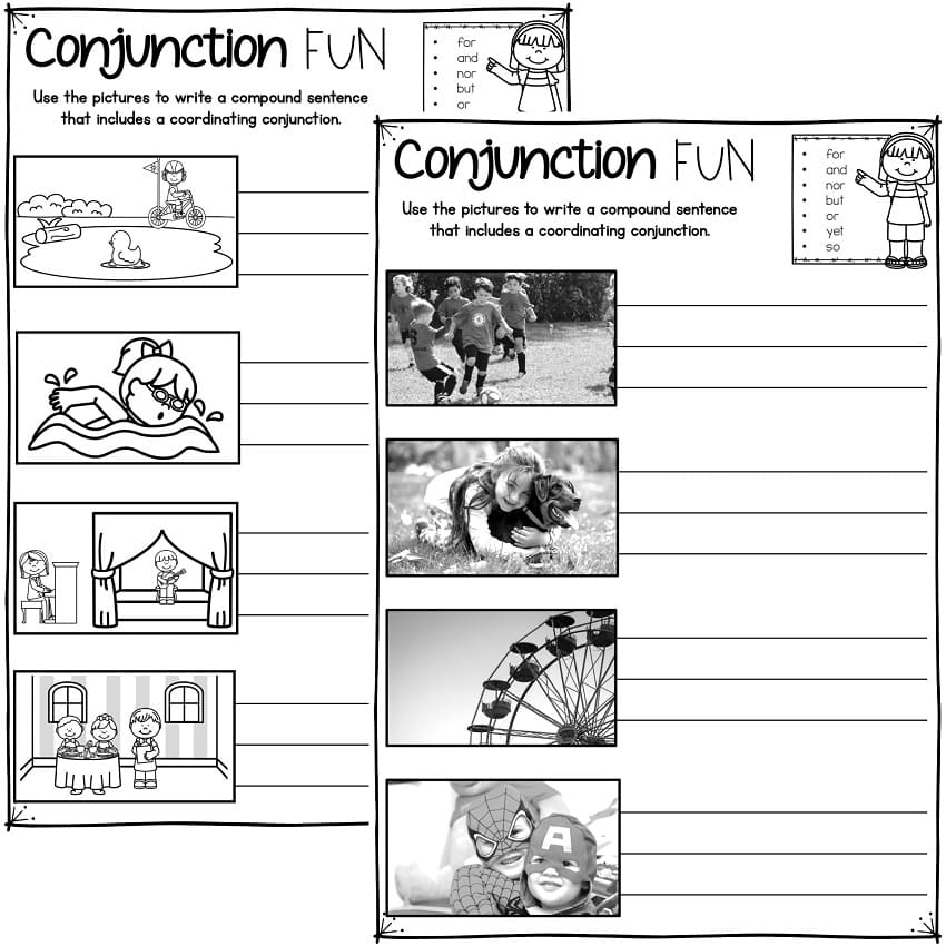 Printable Conjunctions Fun Worksheets