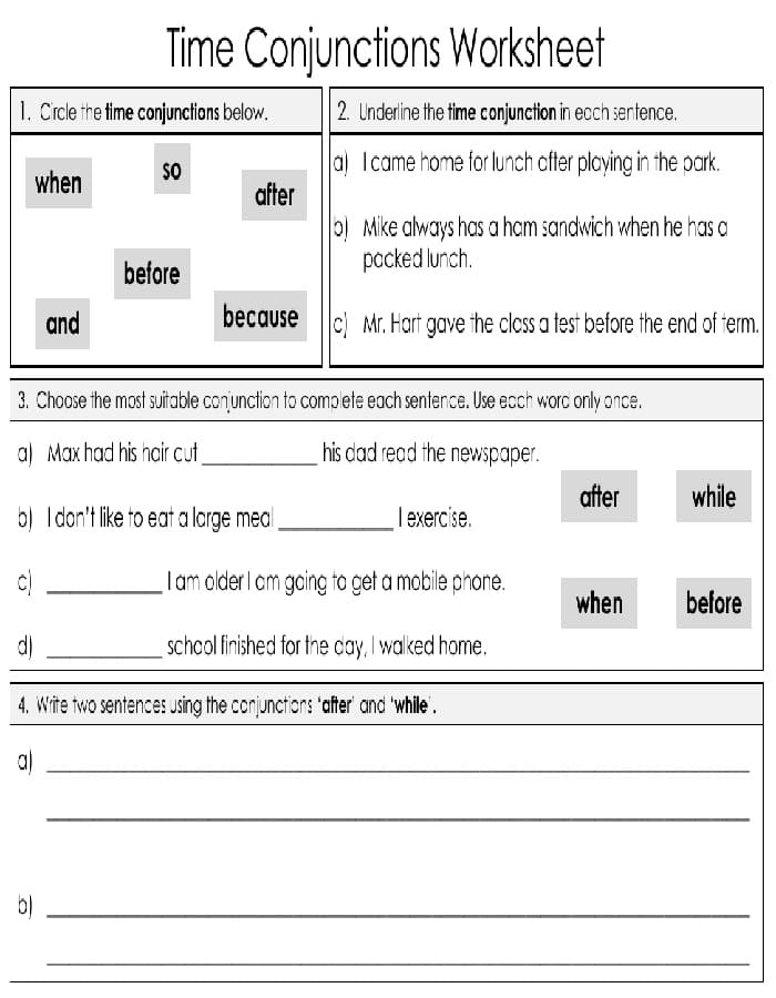 Printable Conjunctions Worksheets For 2nd Grade
