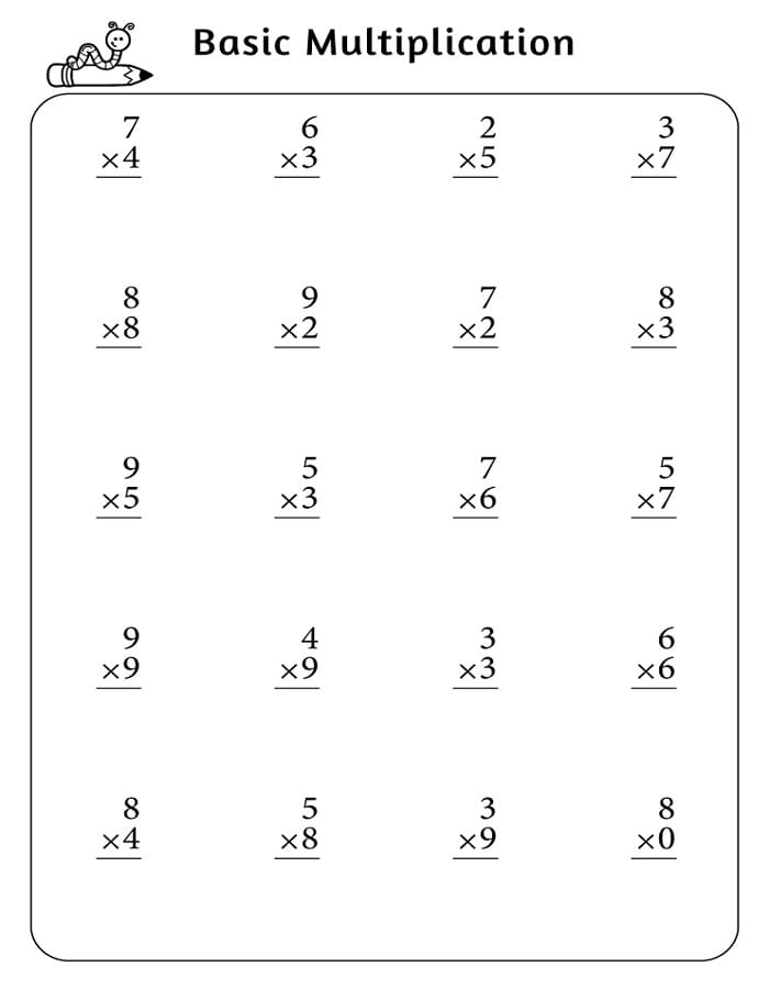 Printable Easy Math Multiplication Worksheets
