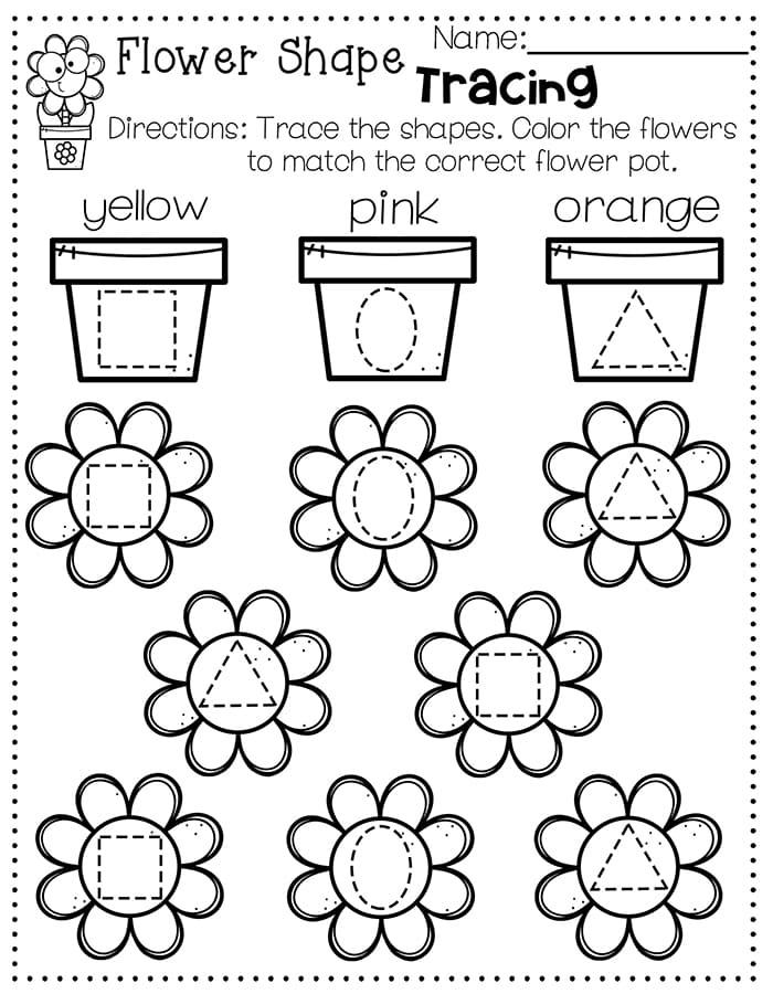 Printable Flower Shape Tracing