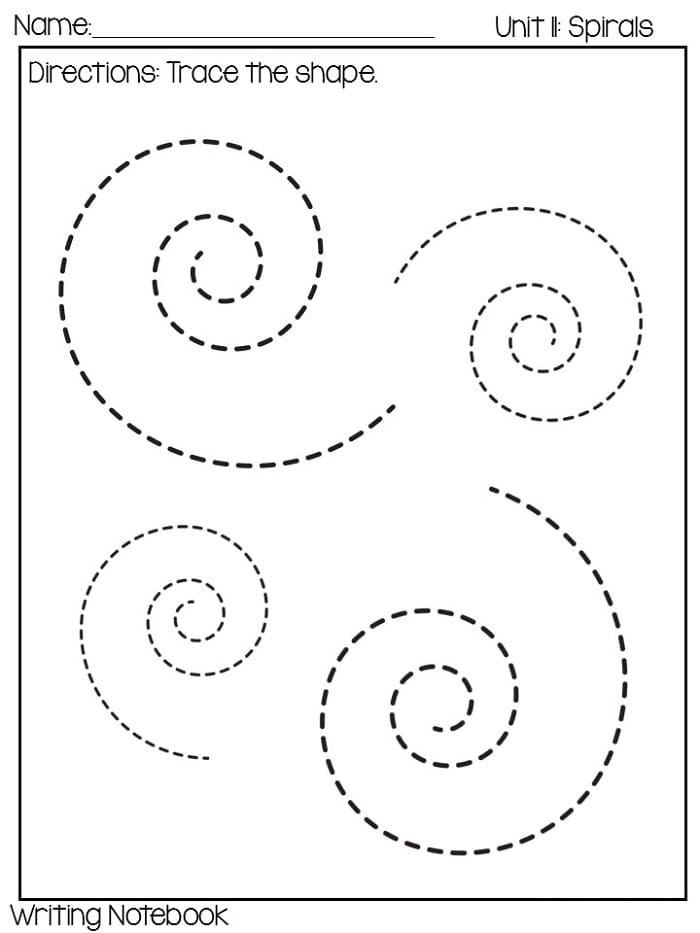 Printable Free Tracing Spiral Lines