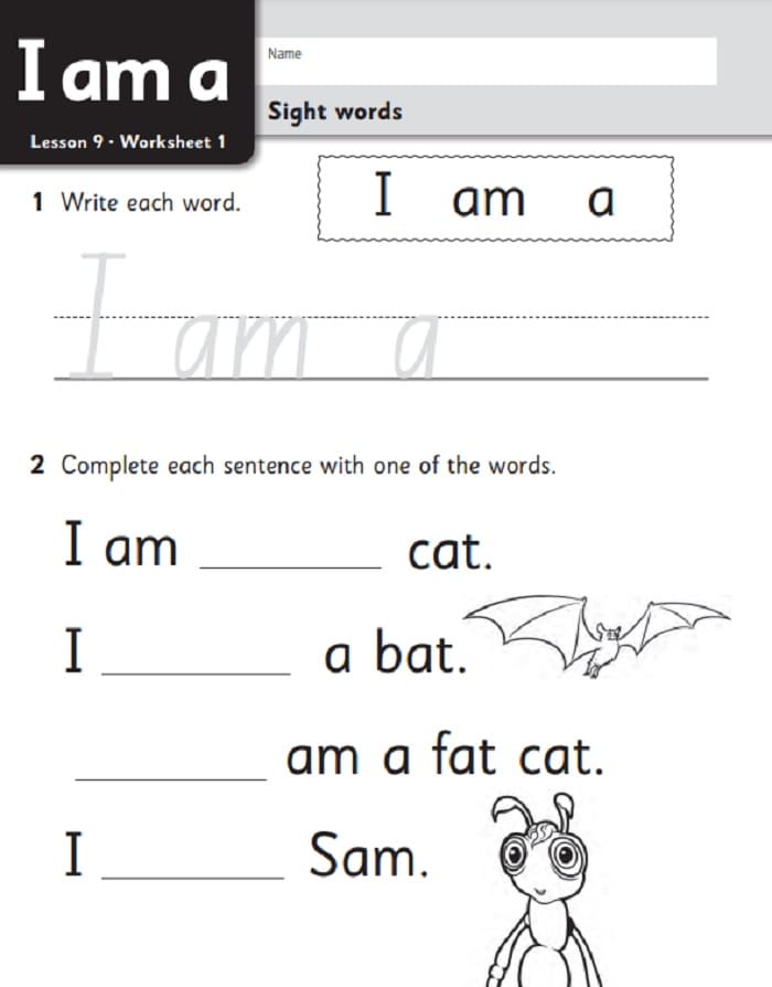 Printable Kindergarten UKG English Worksheets