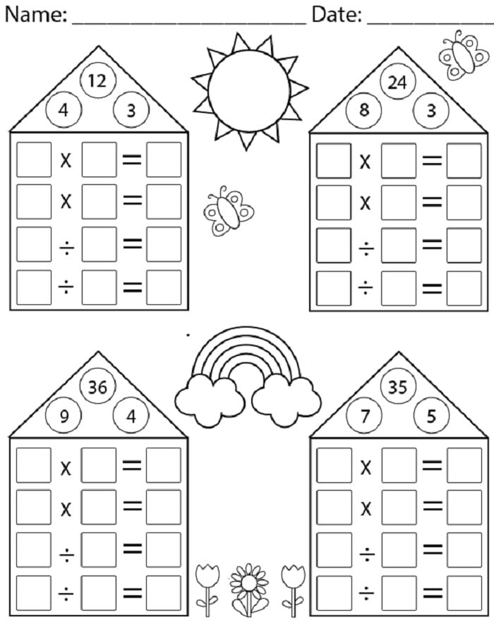 Printable Math Facts Worksheets Multiplication