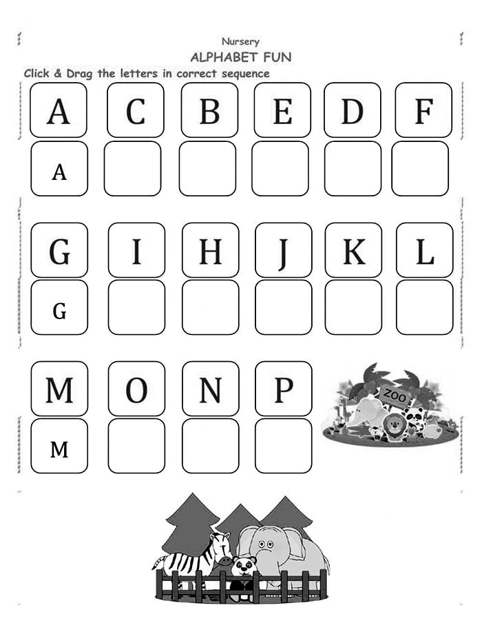 Printable Nursery English Worksheet Alphabet