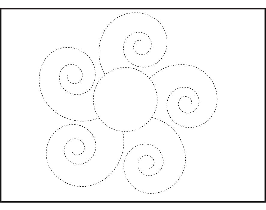 Printable Spiral Tracing Flower