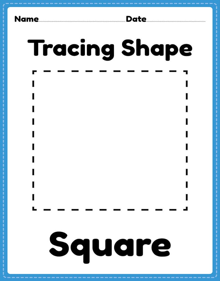 Printable Square Shape Tracing Worksheet