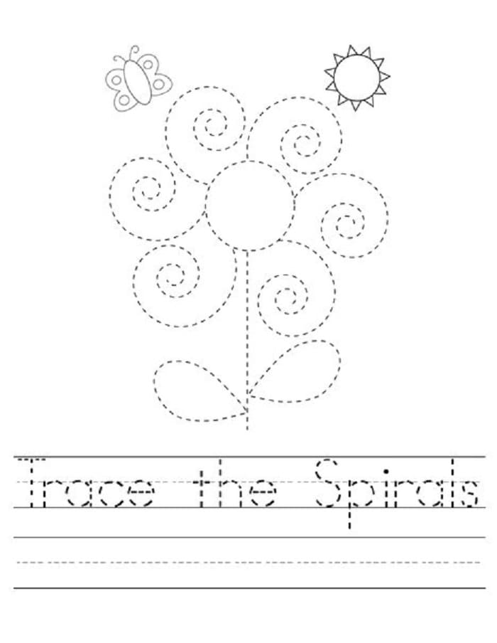 Printable Trace The Spirals Worksheet