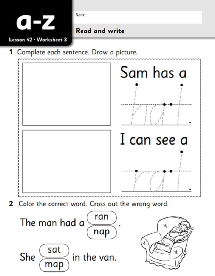 Printable UKG English Worksheets Read And Write