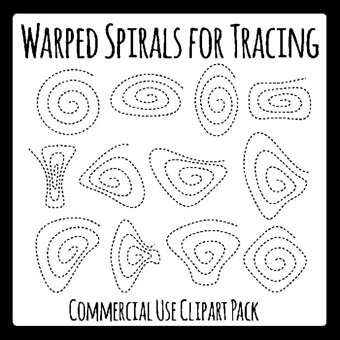 Printable Warped Spirals Tracing
