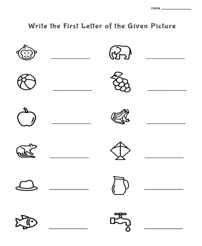 Printable Write English Worksheets Nursery