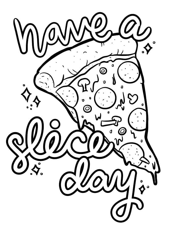 Printable Blank Pizza Coloring Page