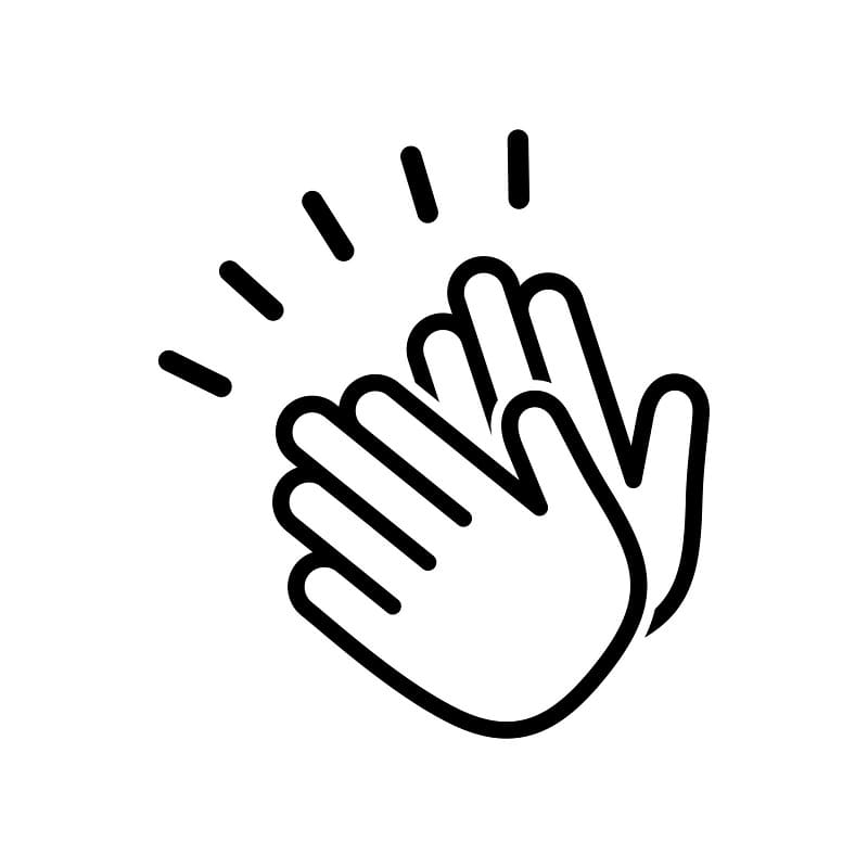 Printable Clapping Hand Outline