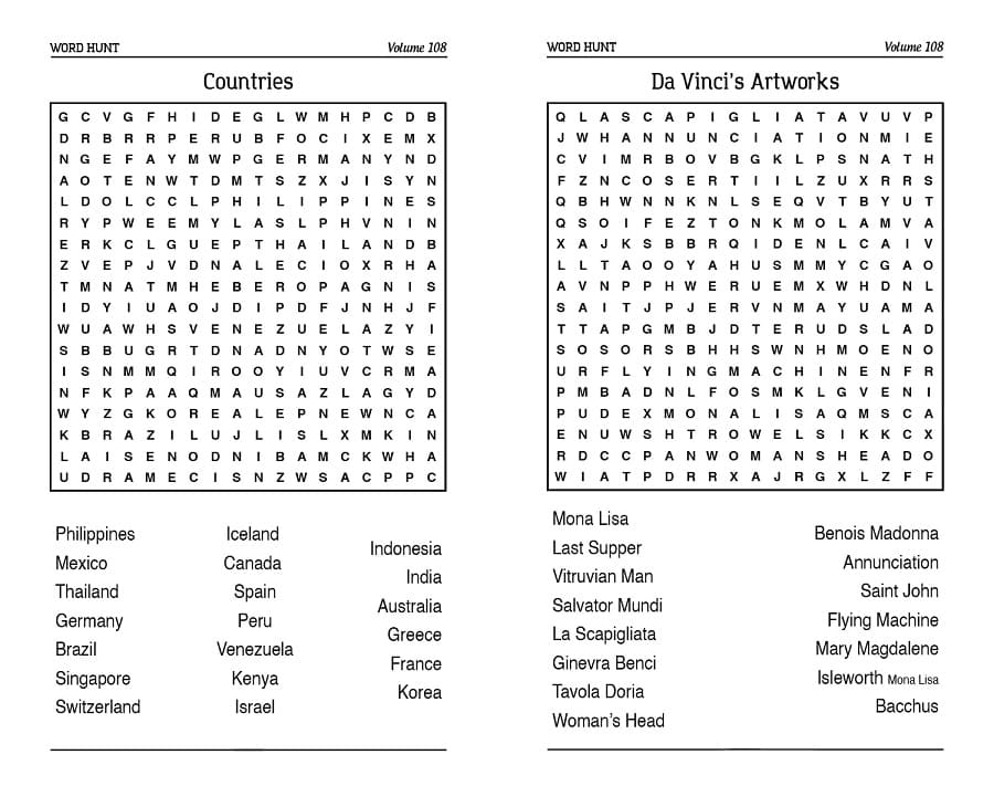Printable Countries Word Search Easy