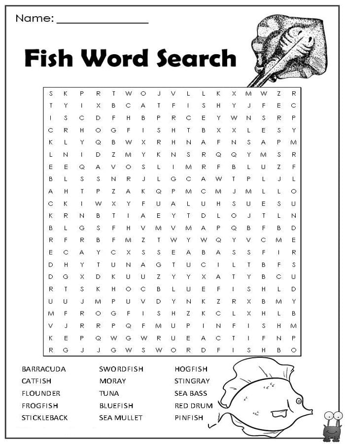 Printable Fish Word Search