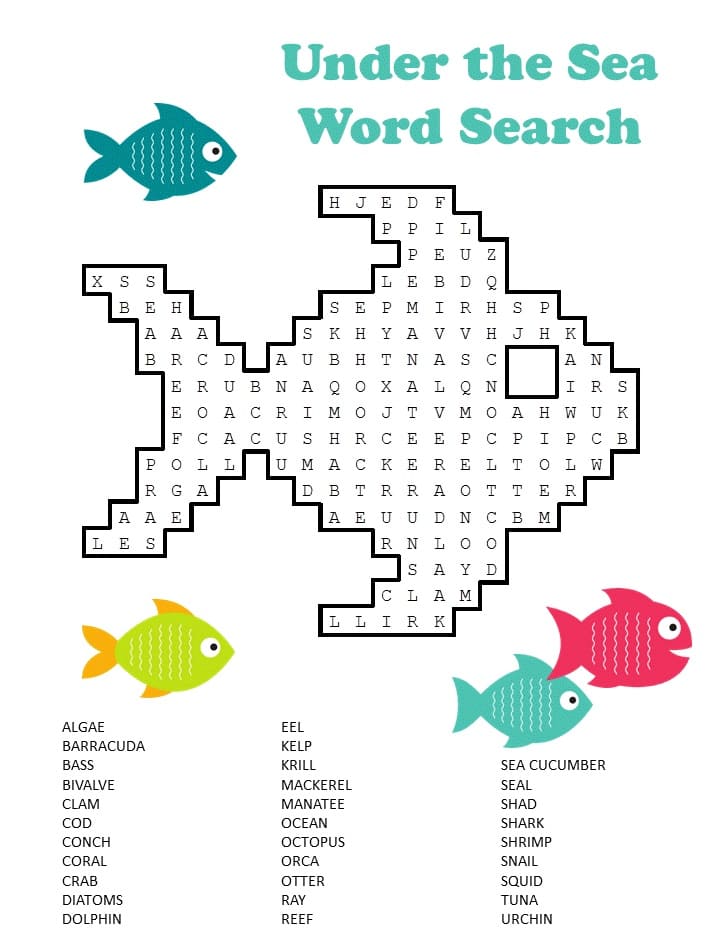 Printable Free Ocean Word Search