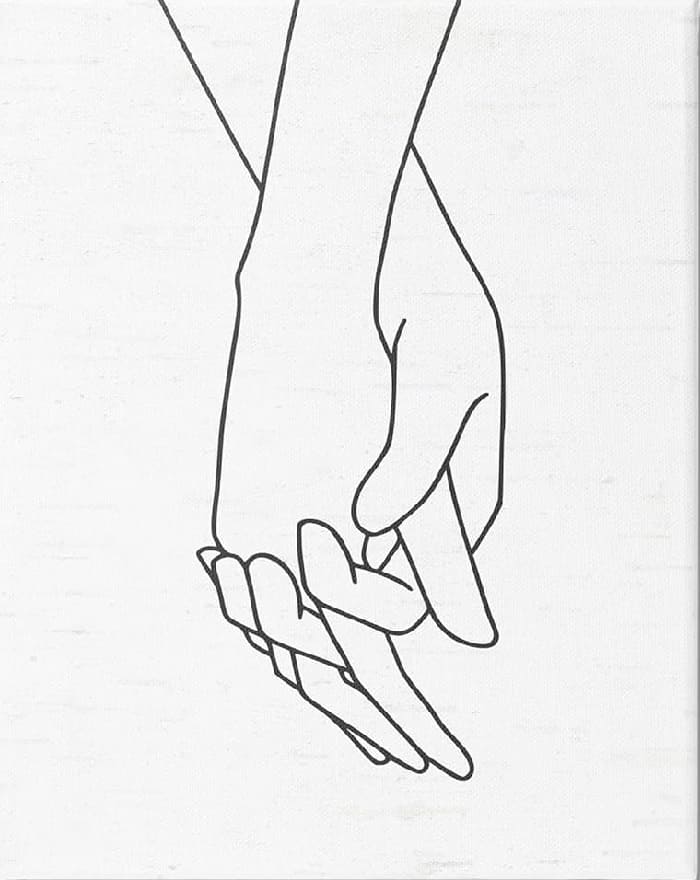 Printable Holding Hands Outline