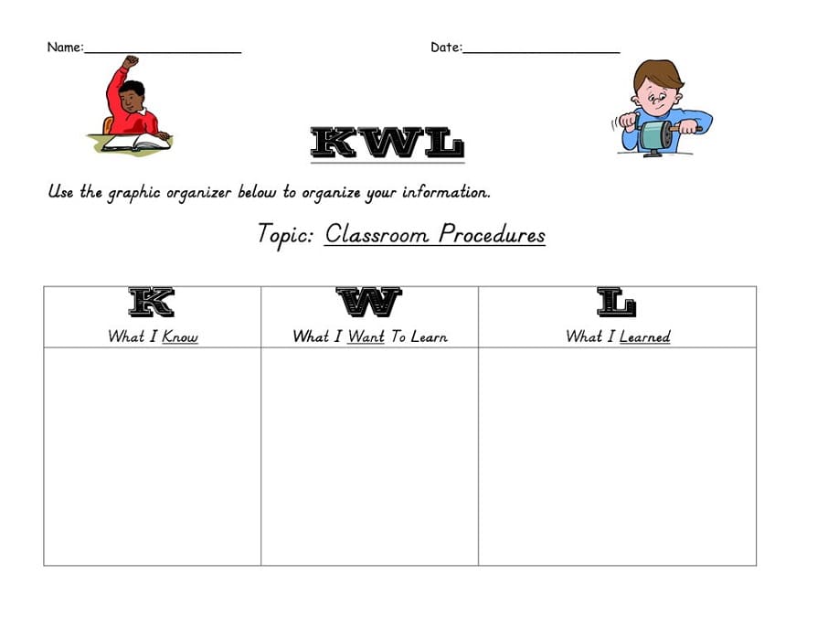 Printable KWL Chart Generator