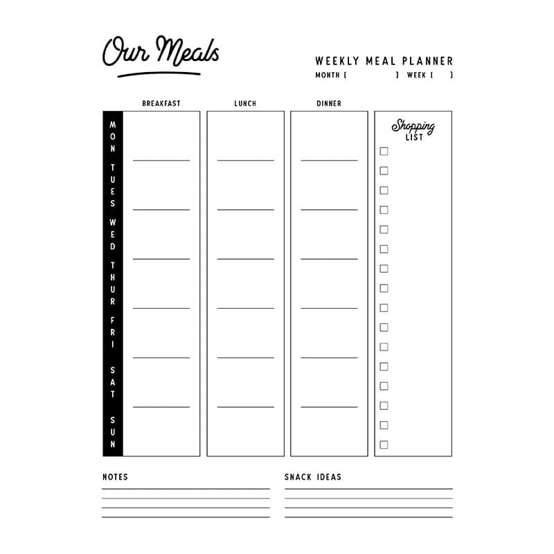 Printable Meal Planner Basic