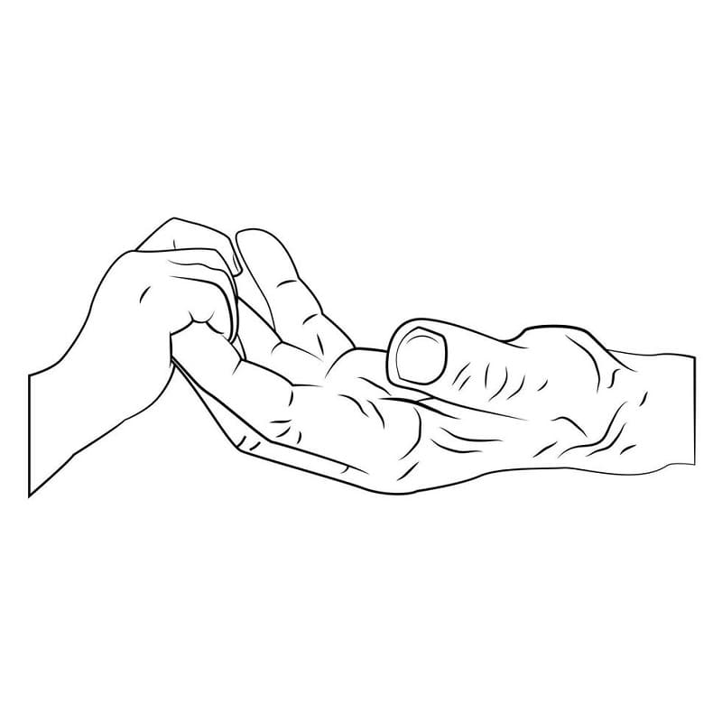 Printable Old People Care Hand Outline