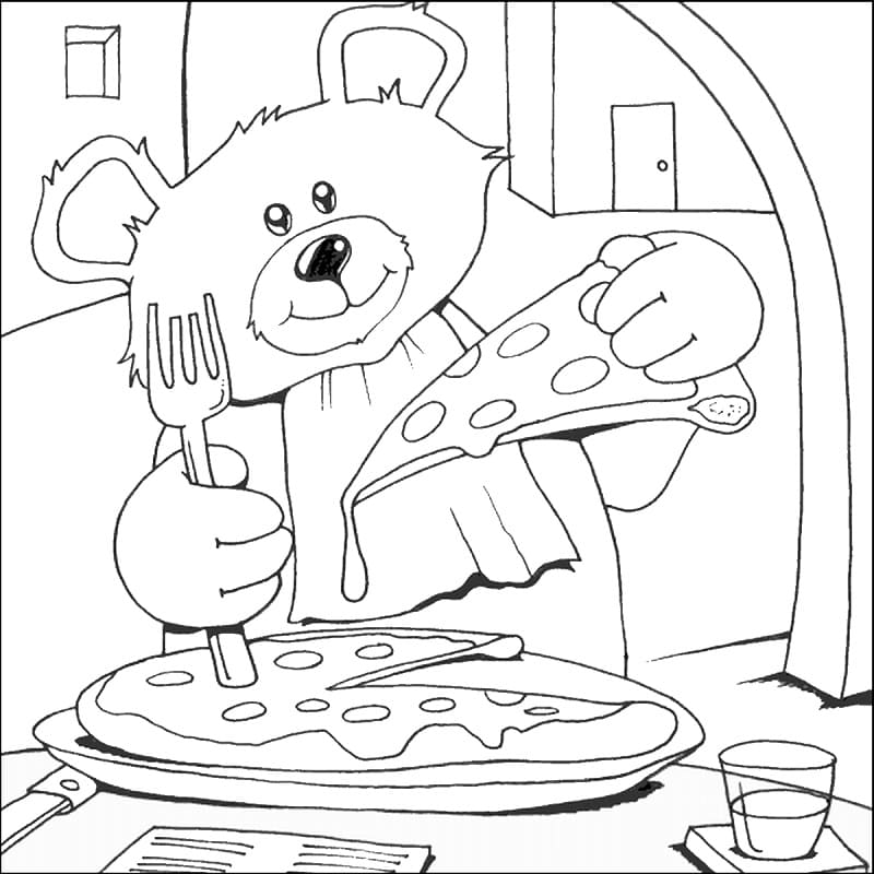 Printable Pizza Coloring Page Art
