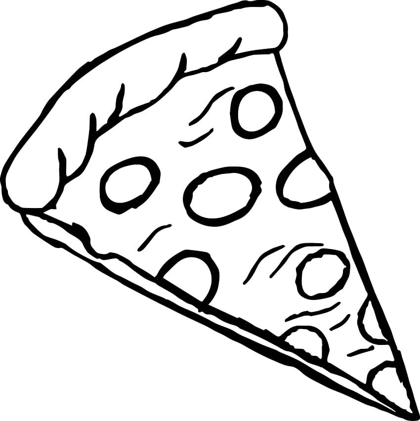 Printable Pizza Coloring Page Easy