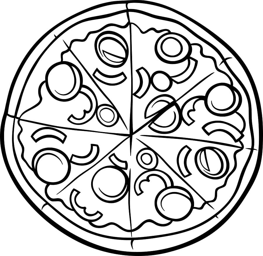 Printable Pizza Coloring Page