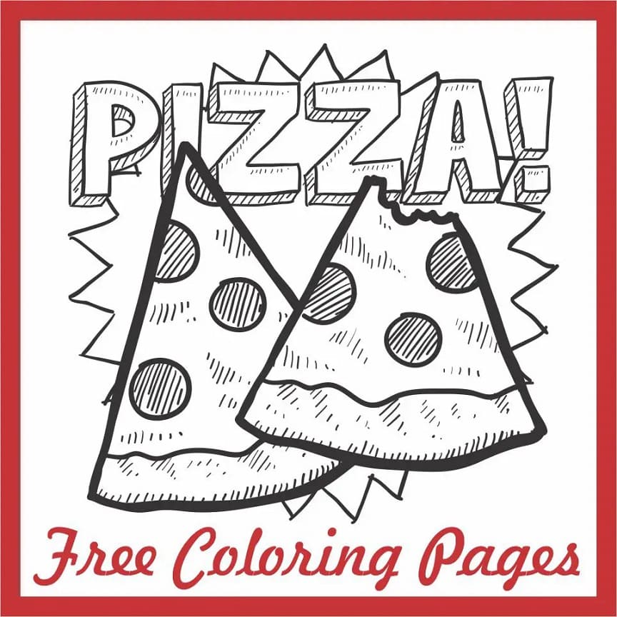 Printable Pizza Coloring Pages Background