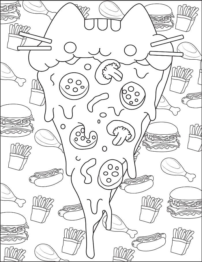 Printable Pizza Coloring Pages For Children