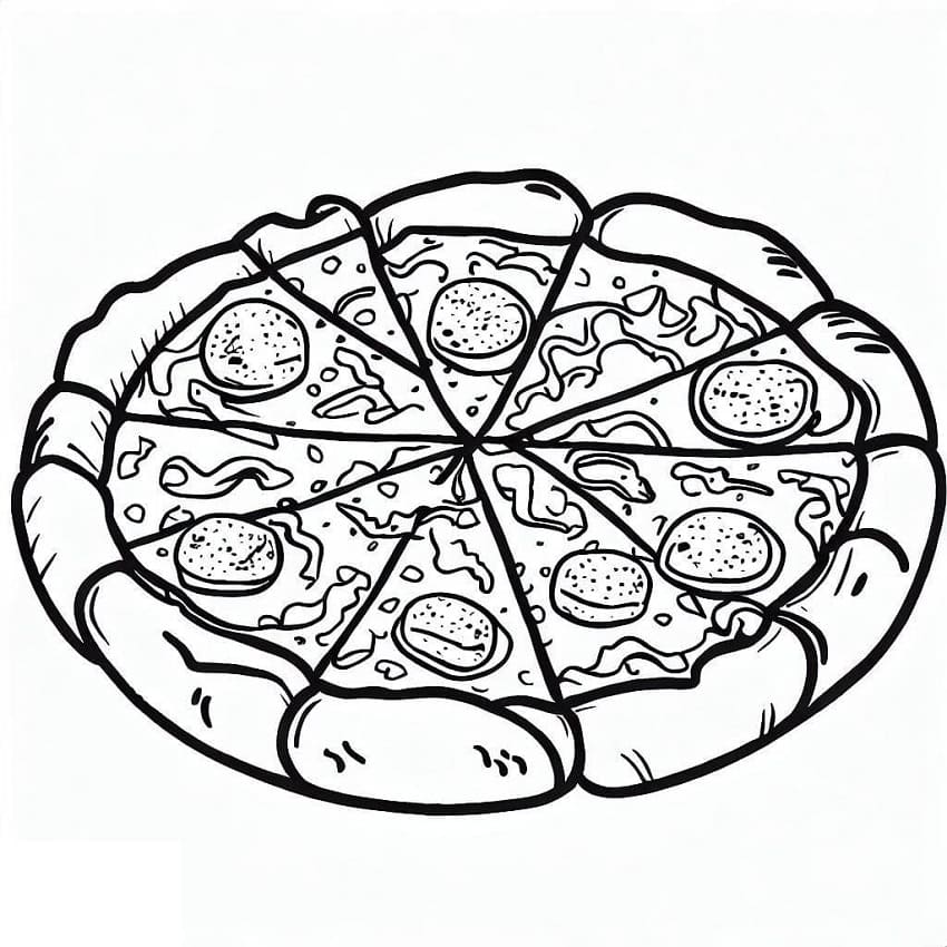 Printable Pizza Coloring Pages Free
