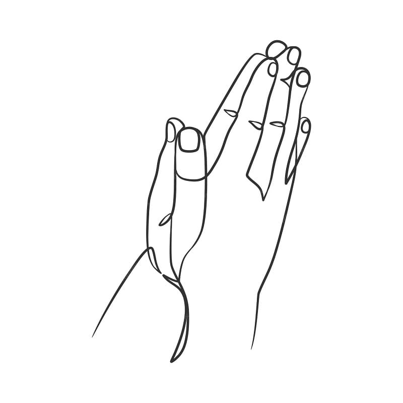 Printable Praying Hand Outline