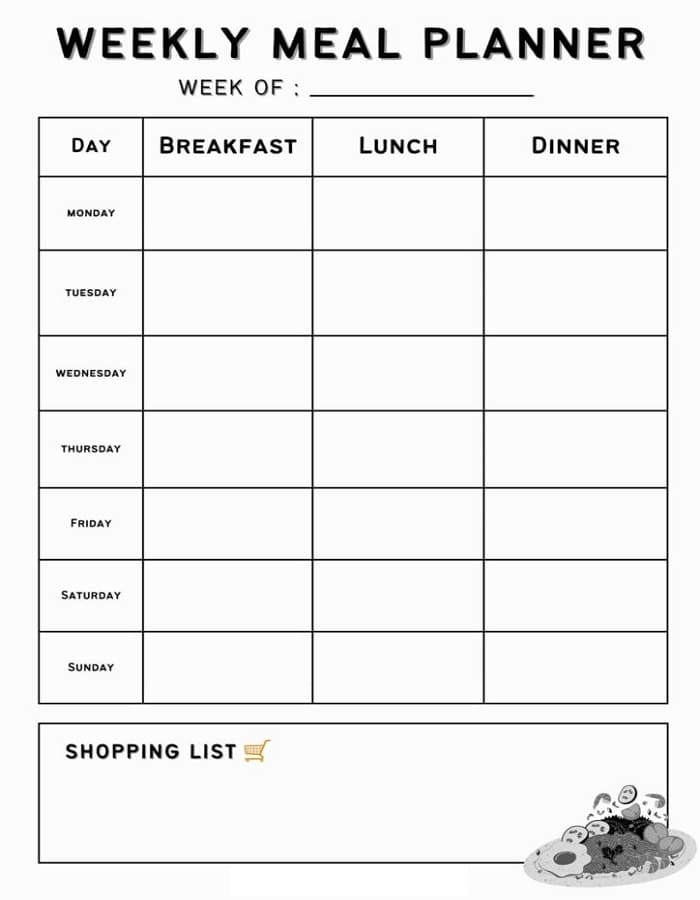 Printable Weekly Meal Planner Templates