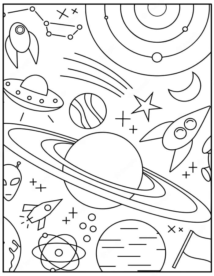 Printable Free Space Coloring Page